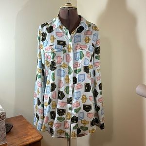 Karl Lagerfeld Paris Signage Street Blouse Size M